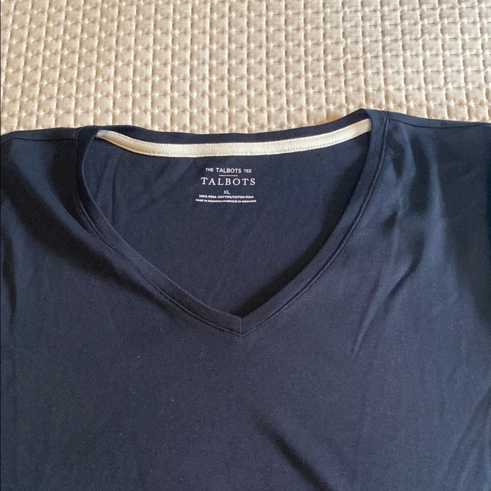 Talbots Navy V-Neck Tee